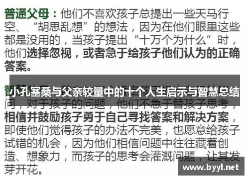 小孔塞桑与父亲较量中的十个人生启示与智慧总结